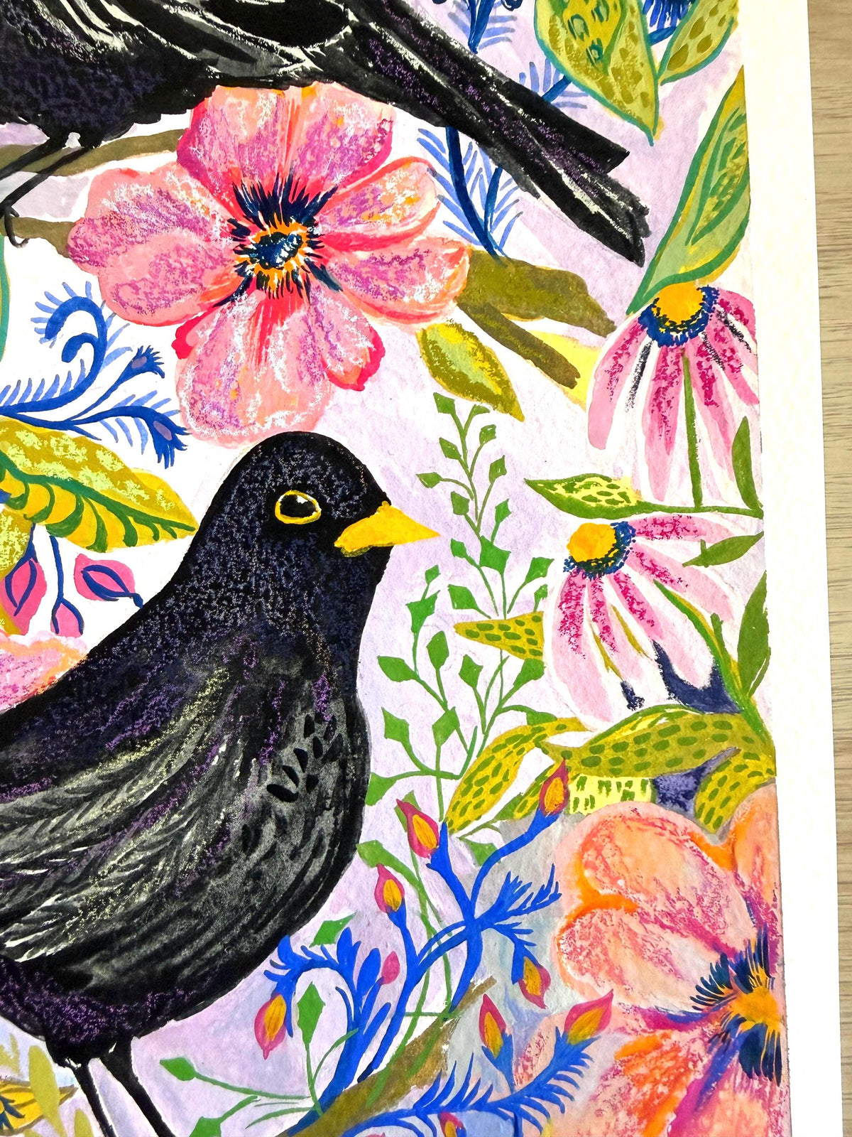 Blackbirds Original Painting
