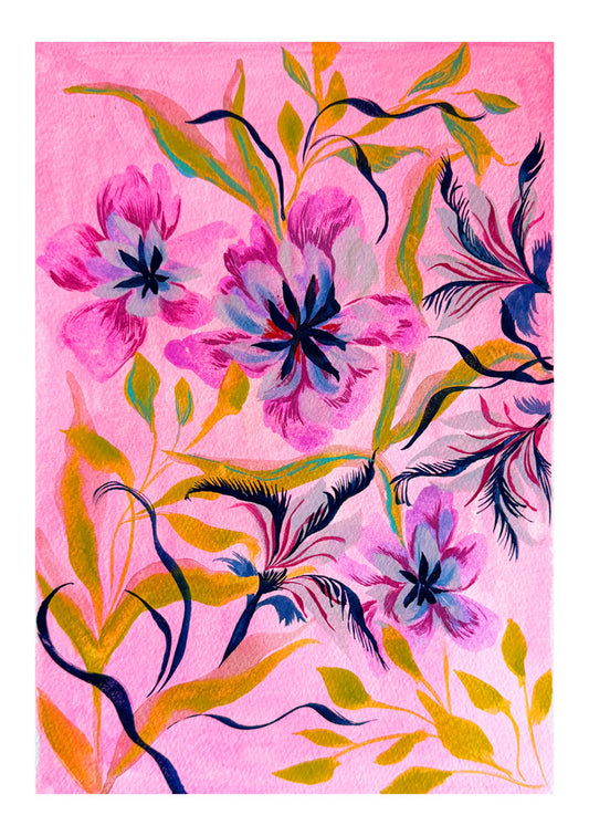 Feathered Florals Art Print