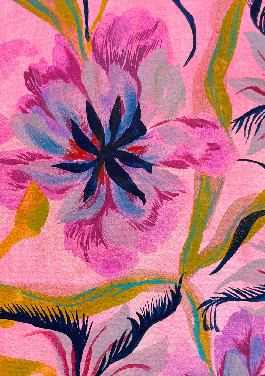 Feathered Florals Art Print