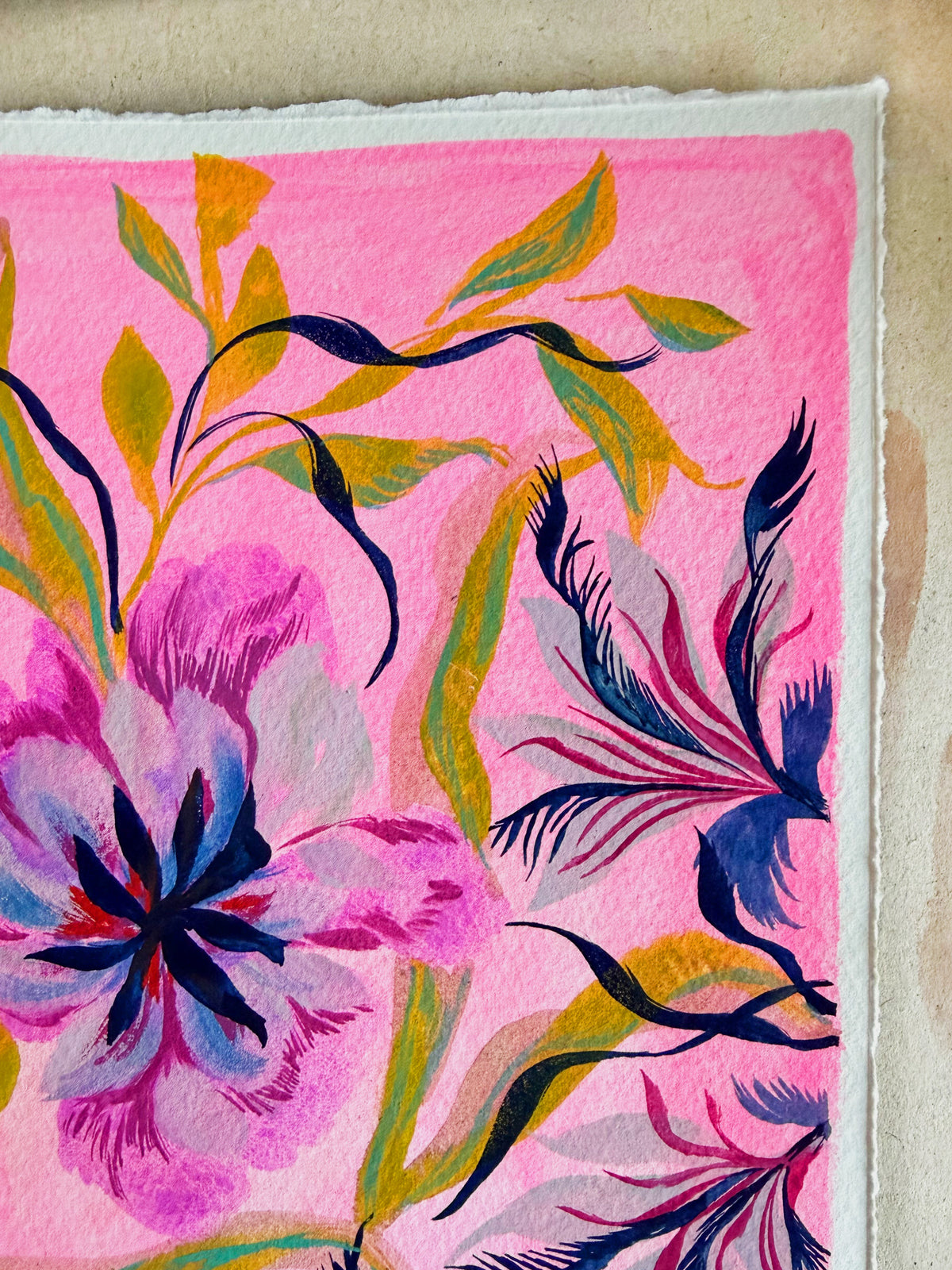 Feathered Florals Original Art