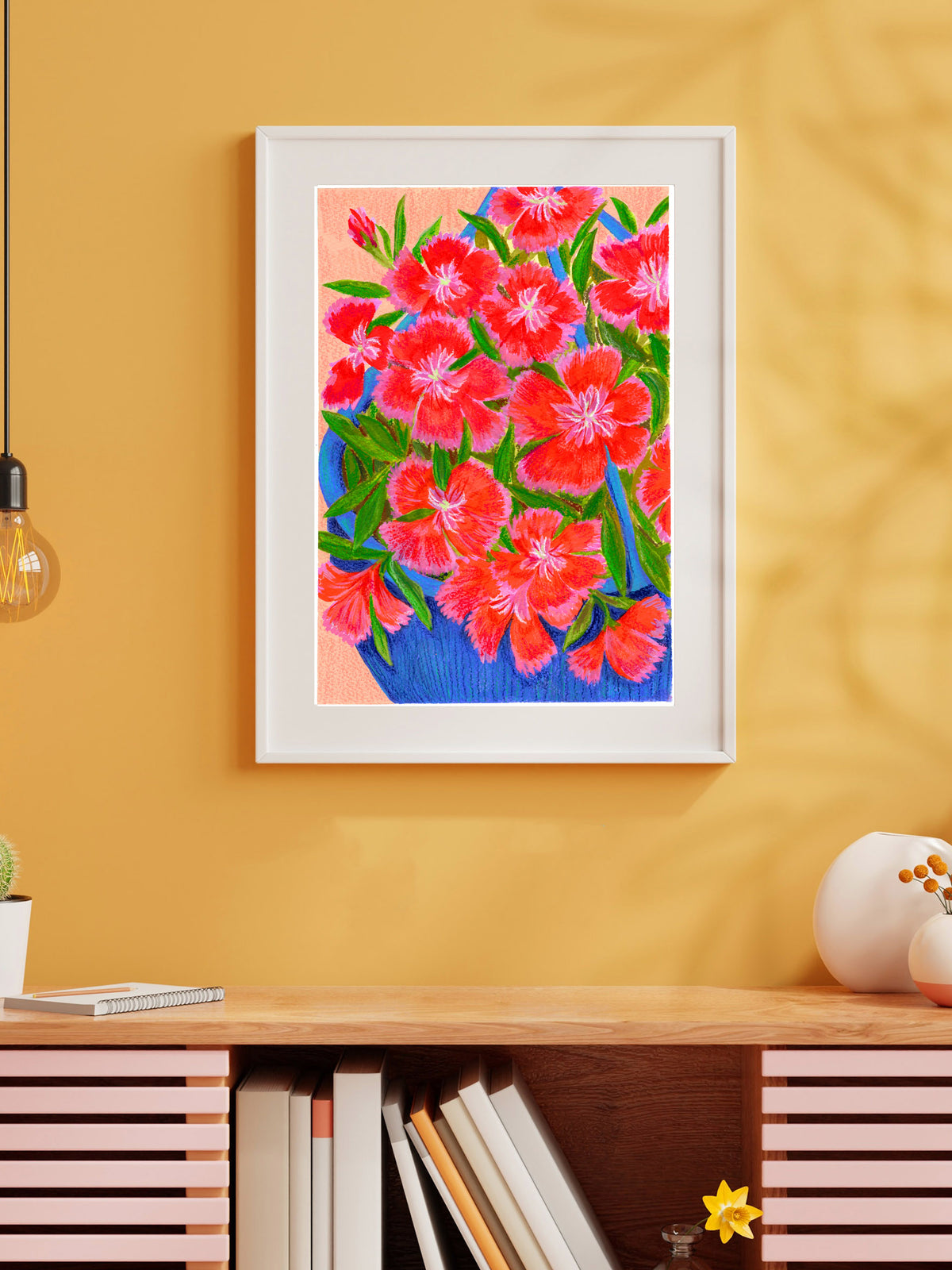 Floral Hanging Basket Painting