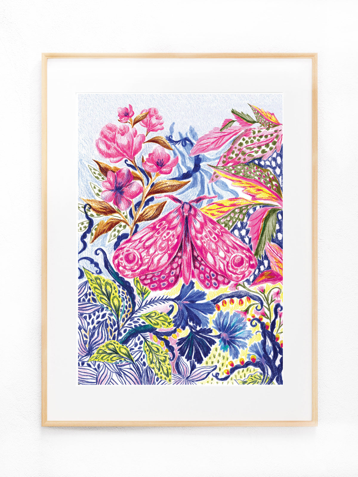 Magenta Moth Art Print