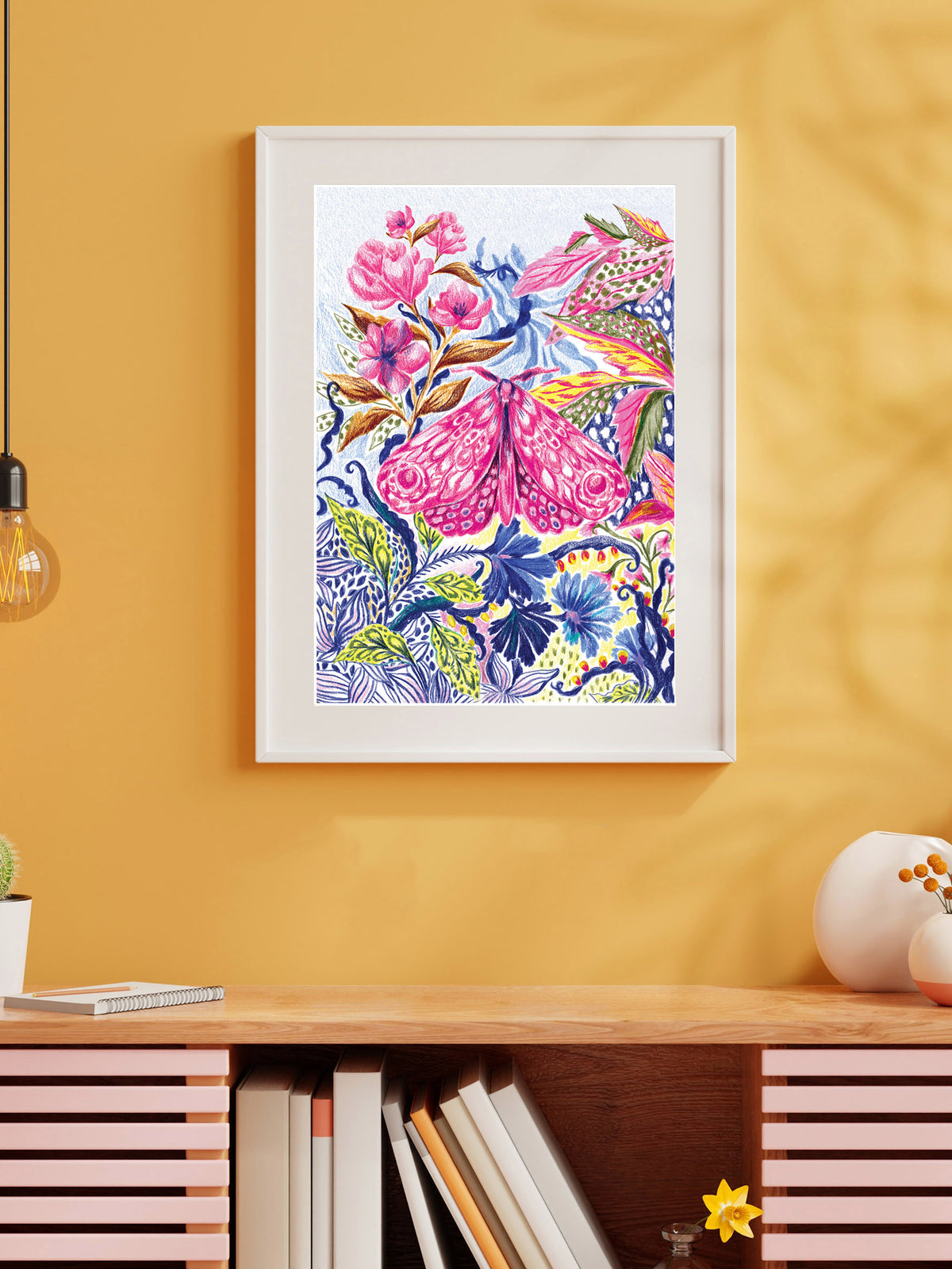 Magenta Moth Art Print